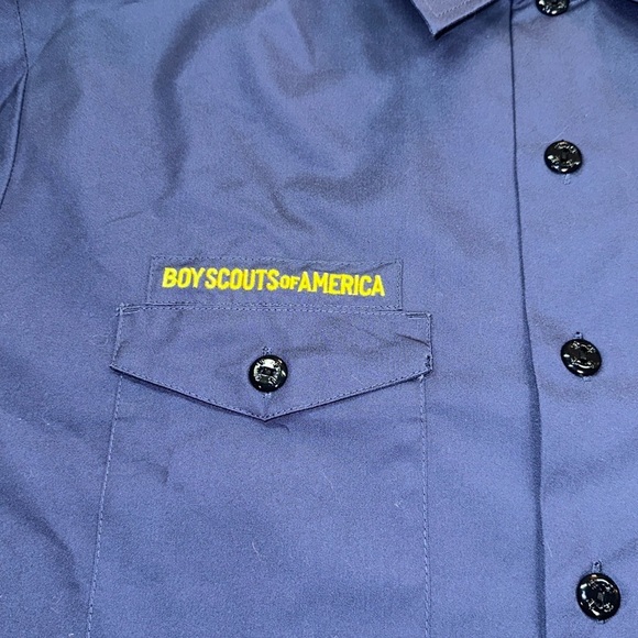 Boy Scouts of America Shortsleeved Blue Shirt Uniform Cotton Blend Youth 2XL New - Picture 3 of 5